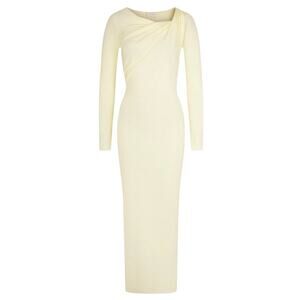 Meshki Culver Draped Twist Knit Midi Dress - Cream